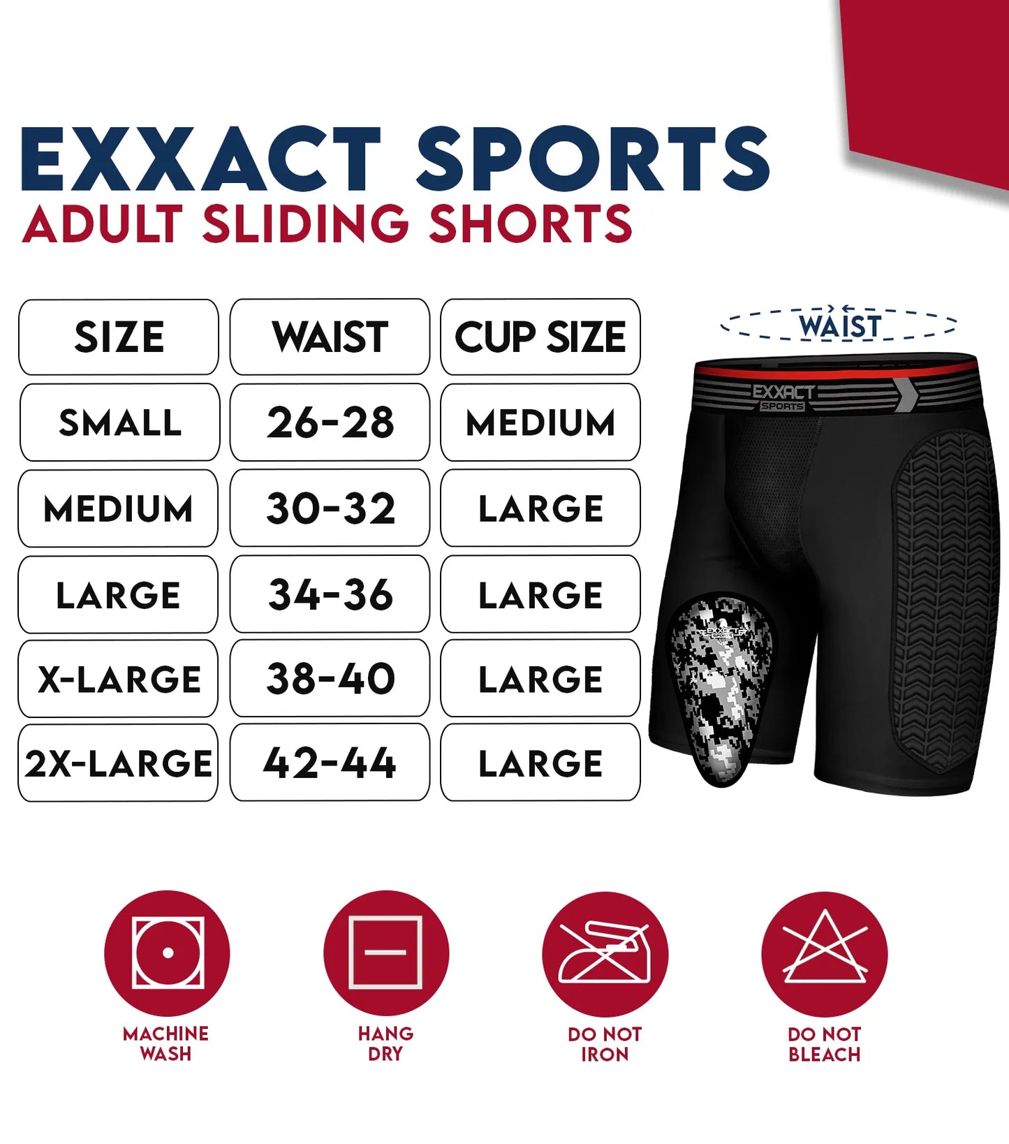 Men's Padded Compression Sliding Shorts with Soft Athletic Cup (Black)