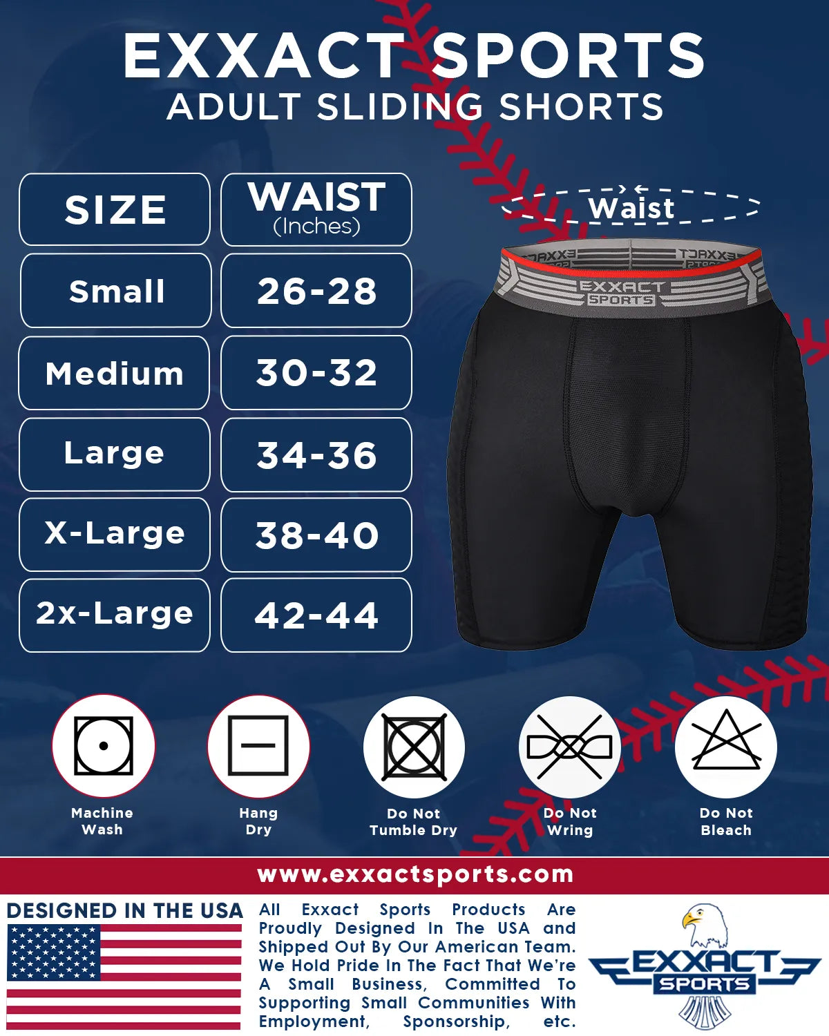 Men's Padded Compression Sliding Shorts with Soft Athletic Cup (Patriot)