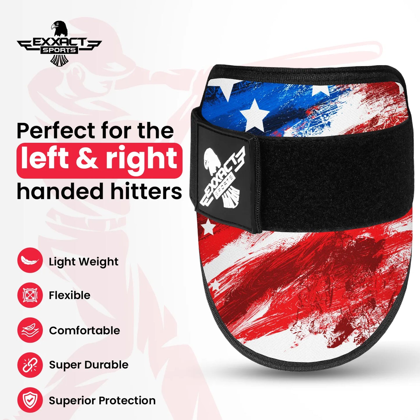 Baseball Elbow Guard with Adjustable Strap (Brushy USA Flag)