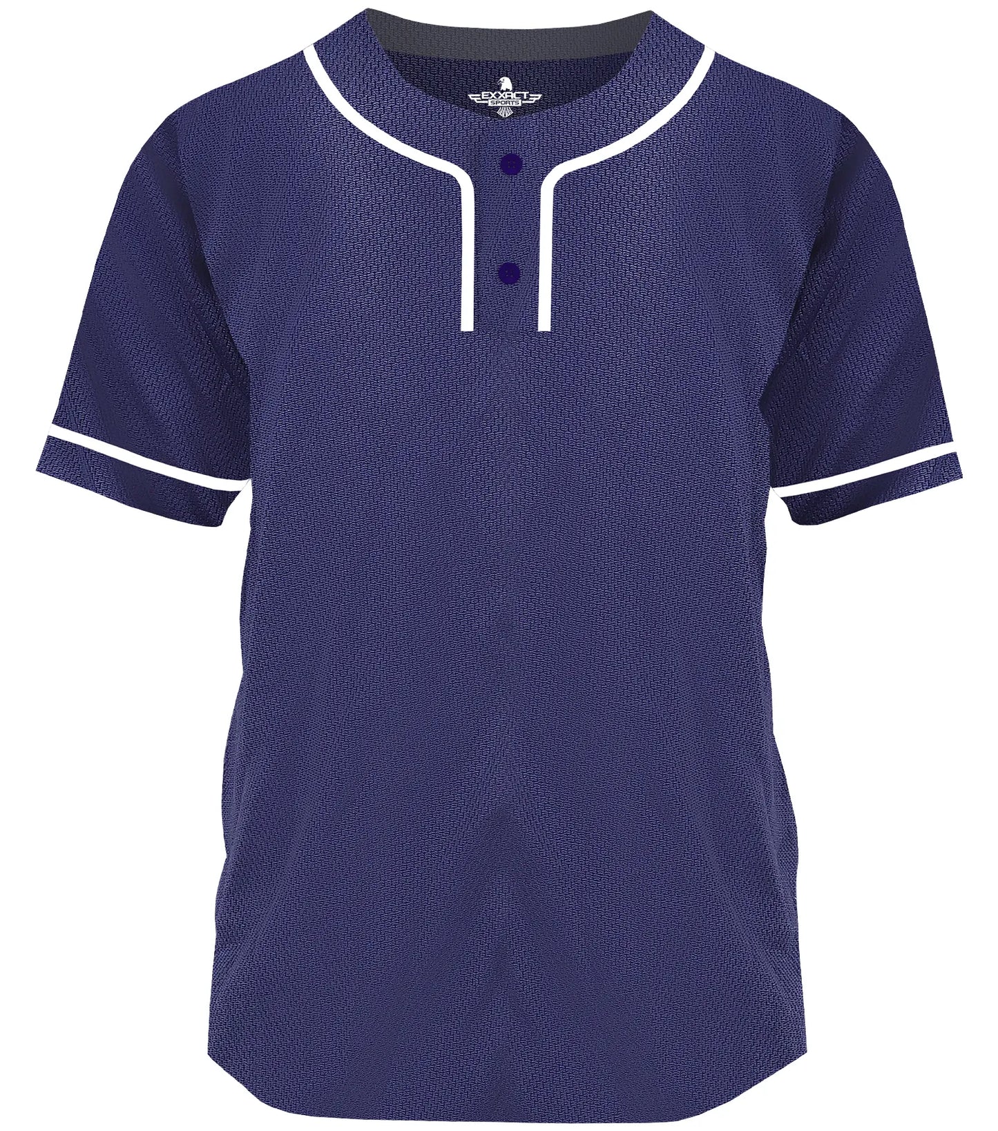 Baseball Jersey for Men and Women, 2-Button Plain Jersey