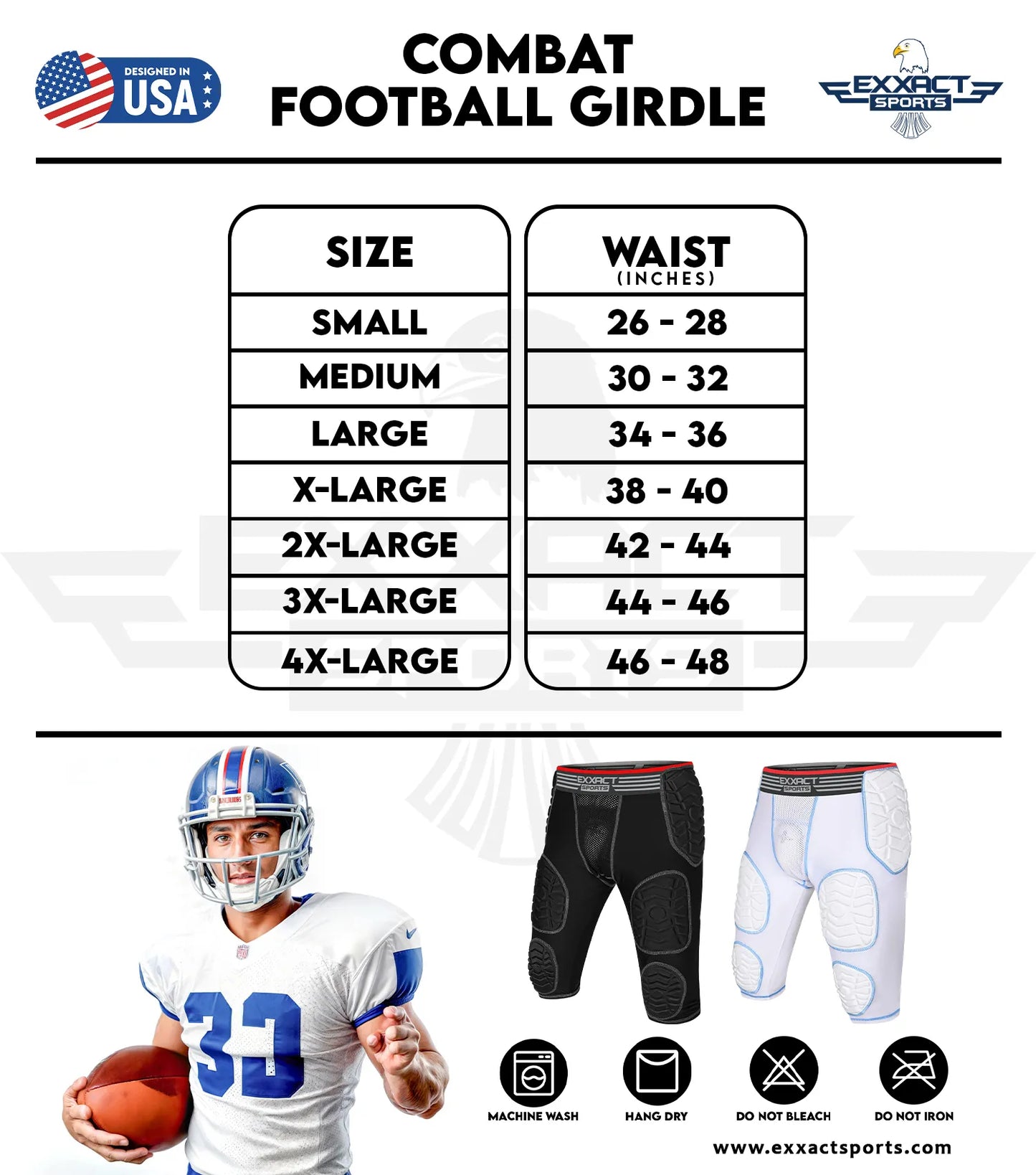 Combat 7 Pads Men's Football Girdle with Cup Pocket Black (Adult)