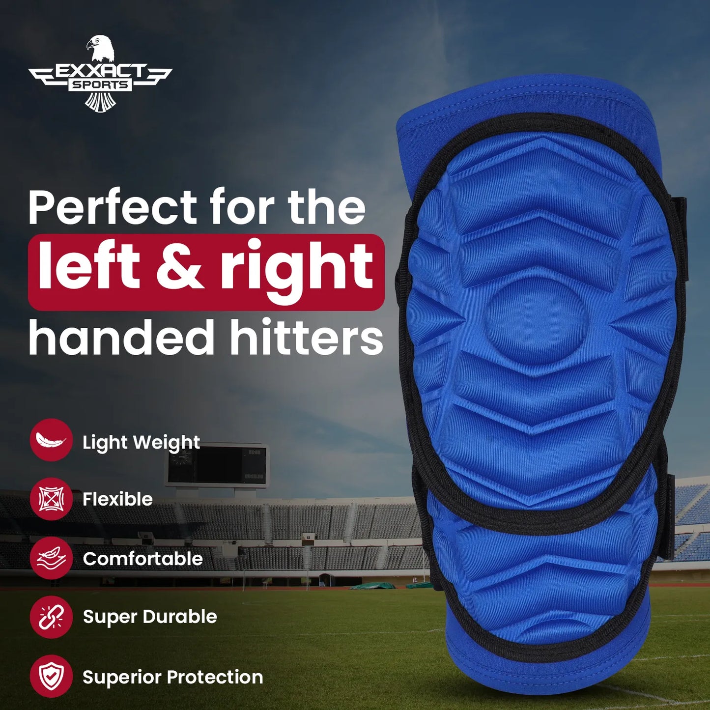 Defender Plus Baseball Elbow Guard with Adjustable Straps (Royal Blue)