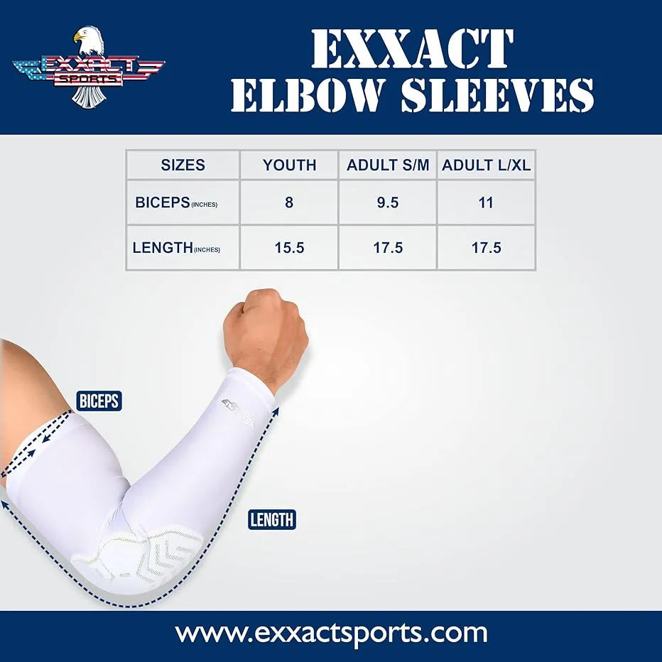 Elbow Pad Mens & Boys Compression Arm Sleeve 1 Pair (Youth, Adult)