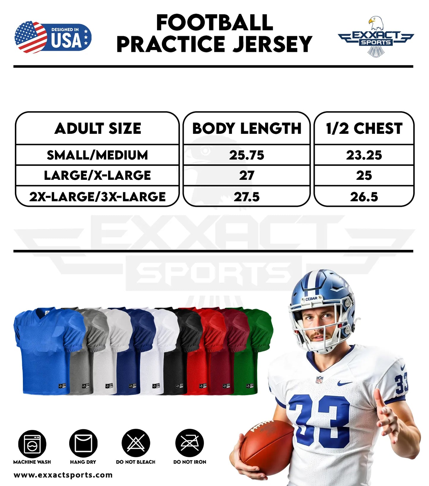 Men's Adult Football Practice Jersey (Royal Blue)