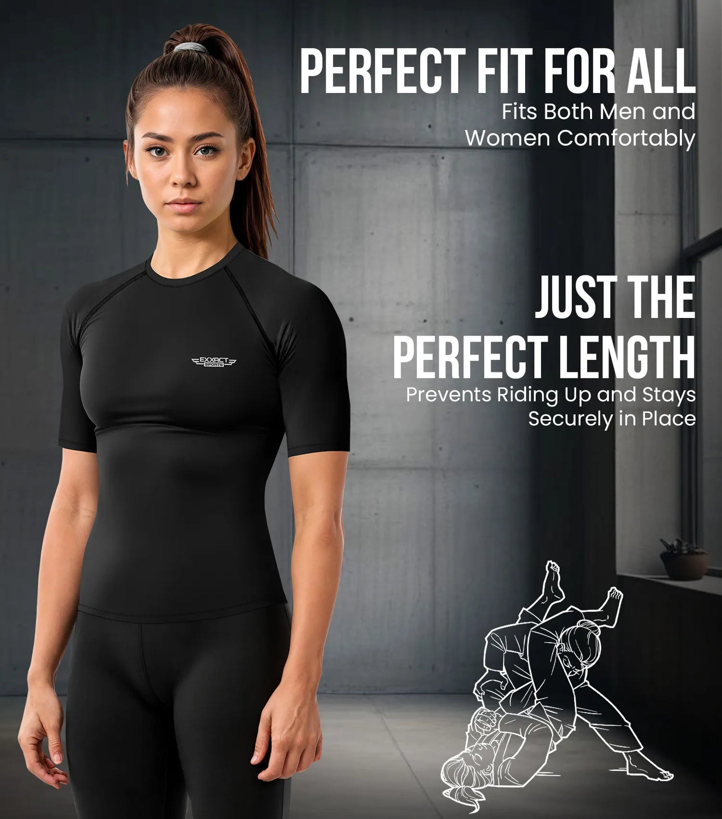 Men's Red Texture BJJ Rash Guard Short Sleeve
