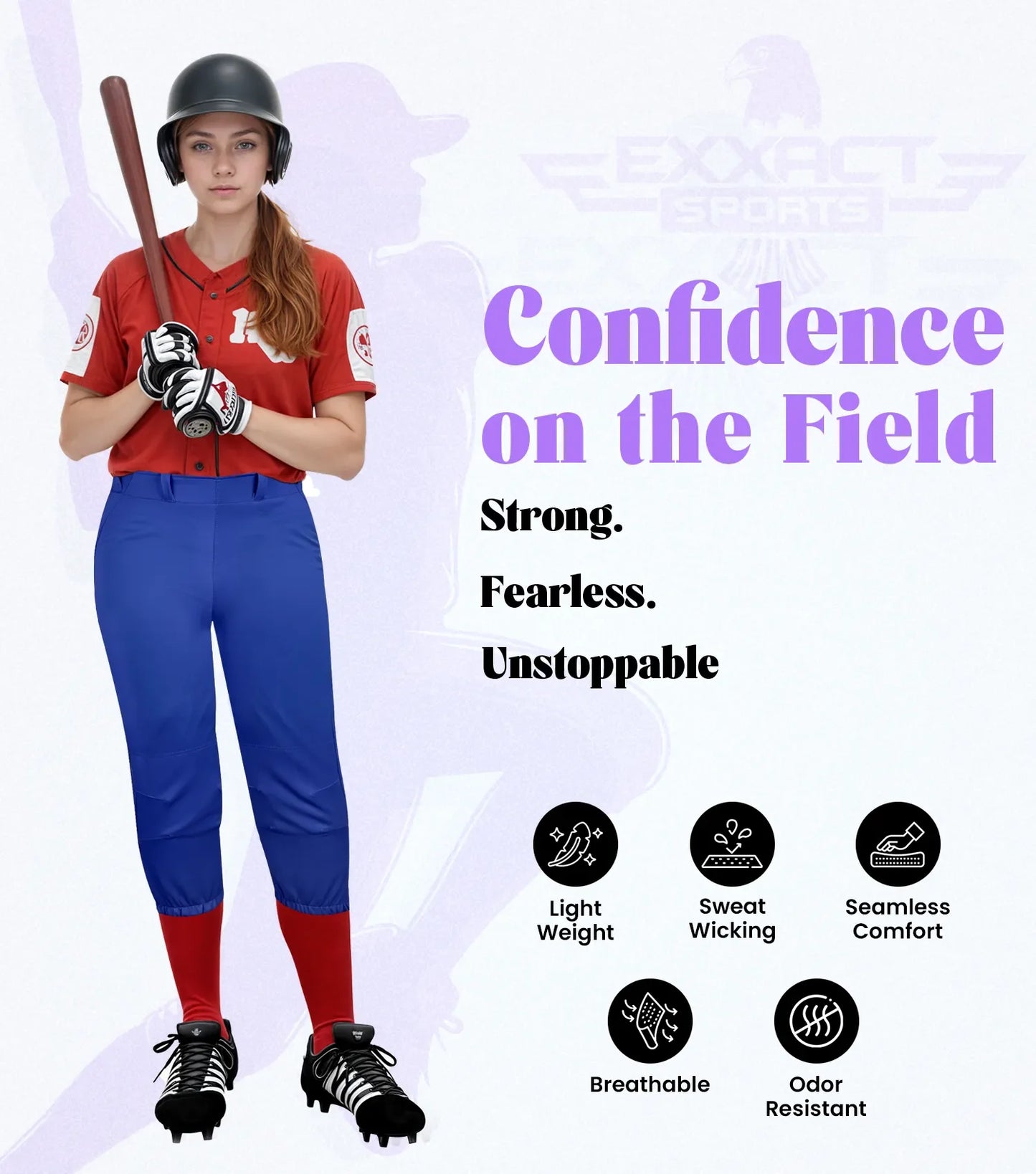 Knicker Style Softball Pants For Girls (Royal Blue)