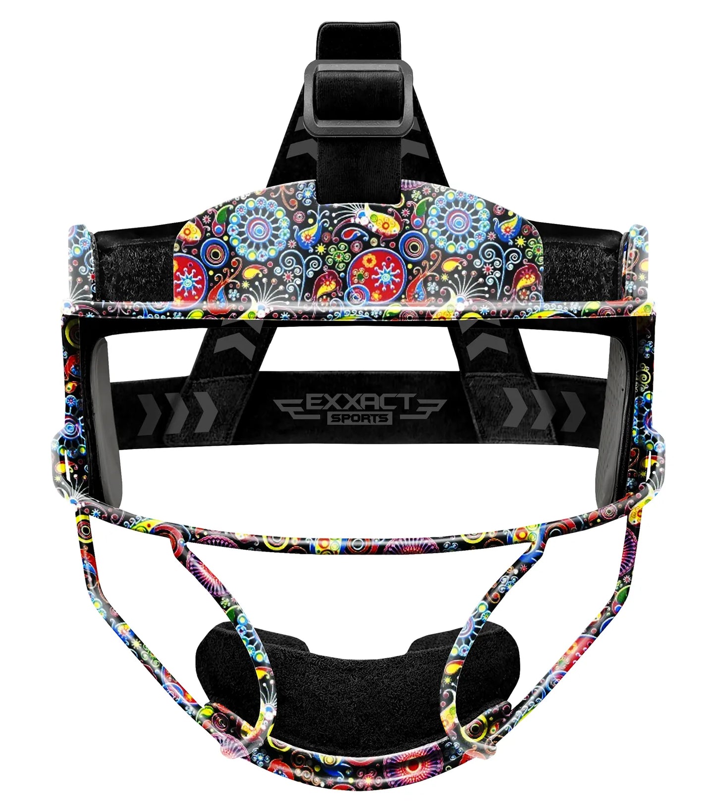 Lightweight Softball Face Mask, Protective Fielders Mask (Paisley Flower)