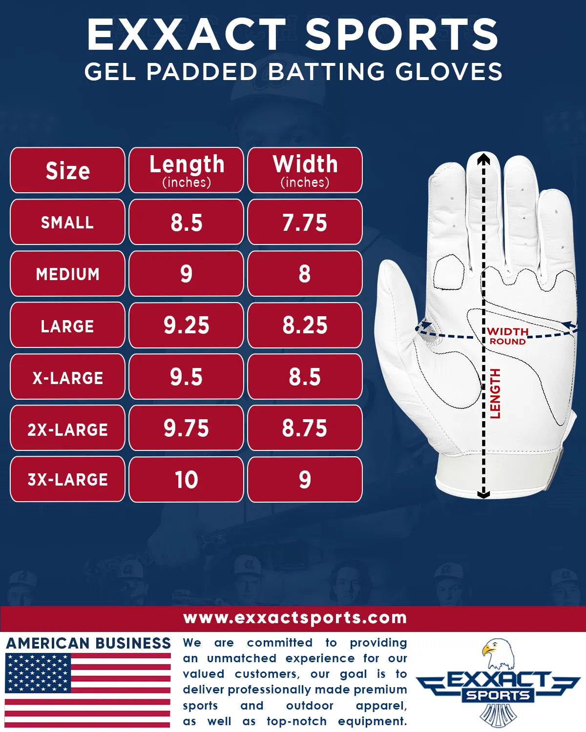 Padded Baseball Batting Gloves for Men & Women (Black)