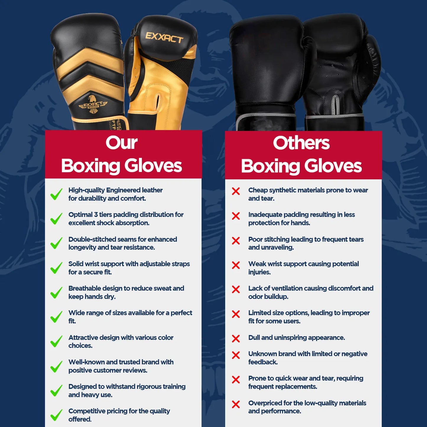 Clash Boxing Gloves for Men & Women (Black/Gold)
