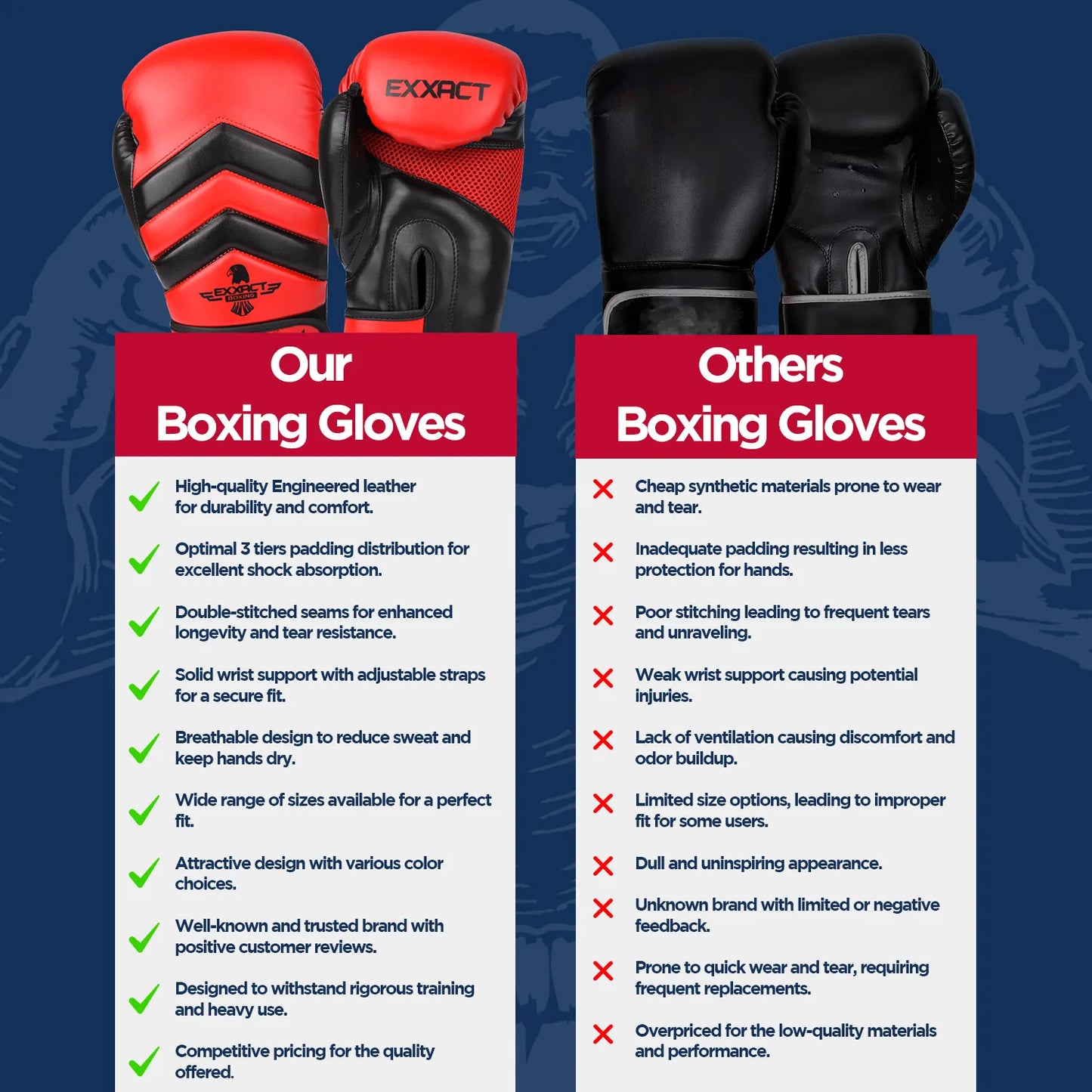 Clash Boxing Gloves for Men & Women (Red/Black)