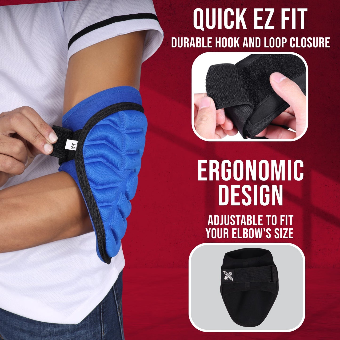 Defender Baseball Elbow Guard with Adjustable Strap (Royal Blue)