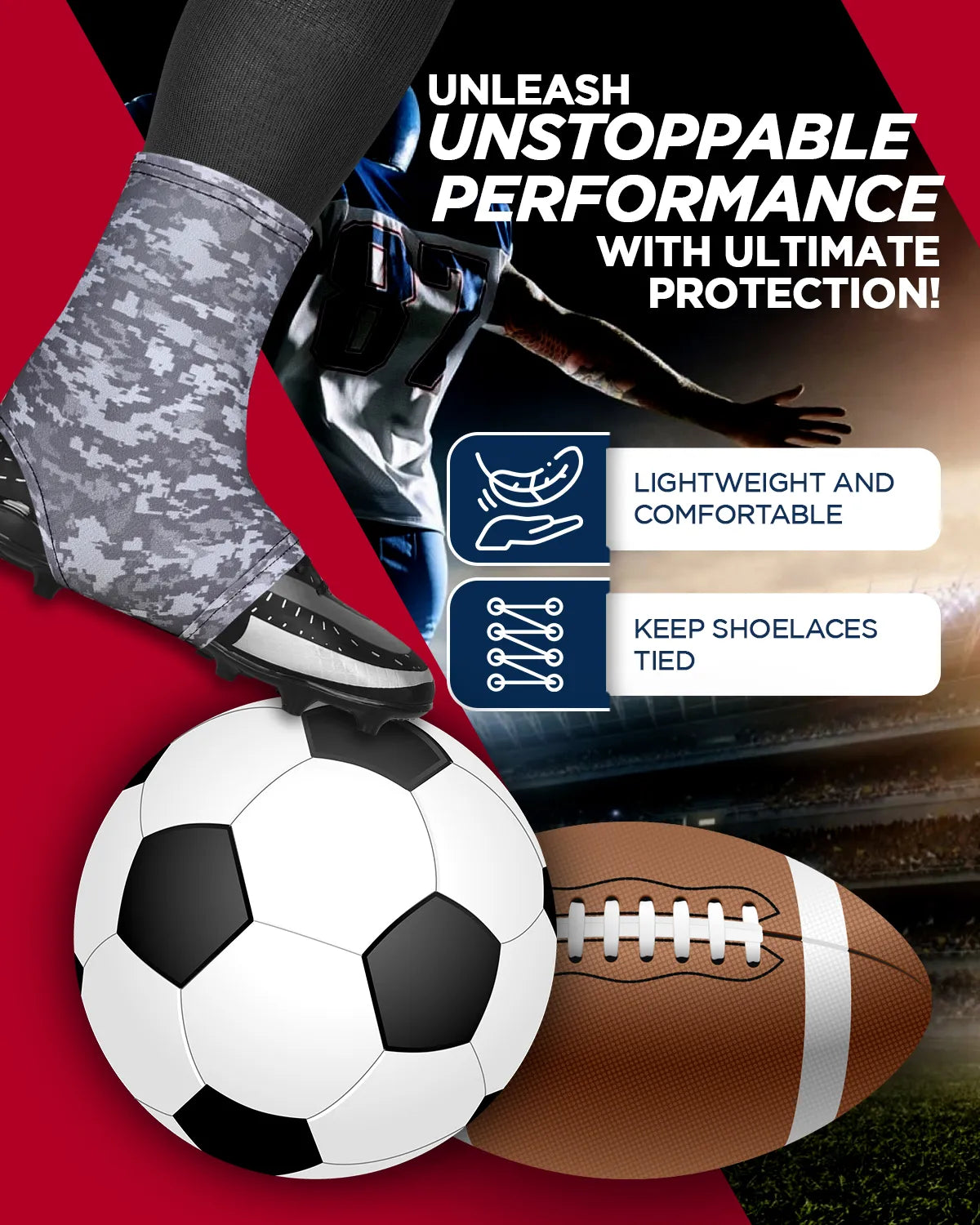 Spats Cleat Men & Boys Football Covers (Grey Camo)