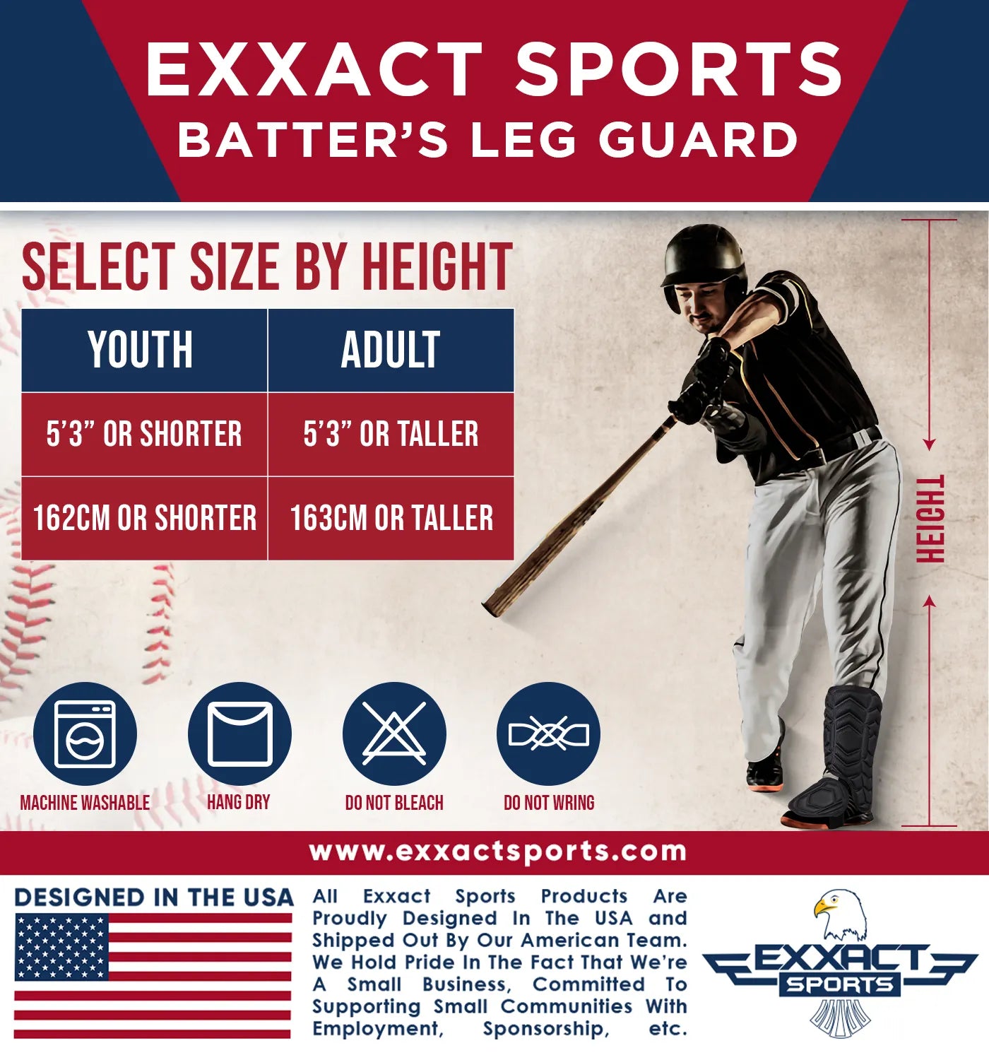 Baseball Batter's Leg Guard with Adjustable Straps (Black)