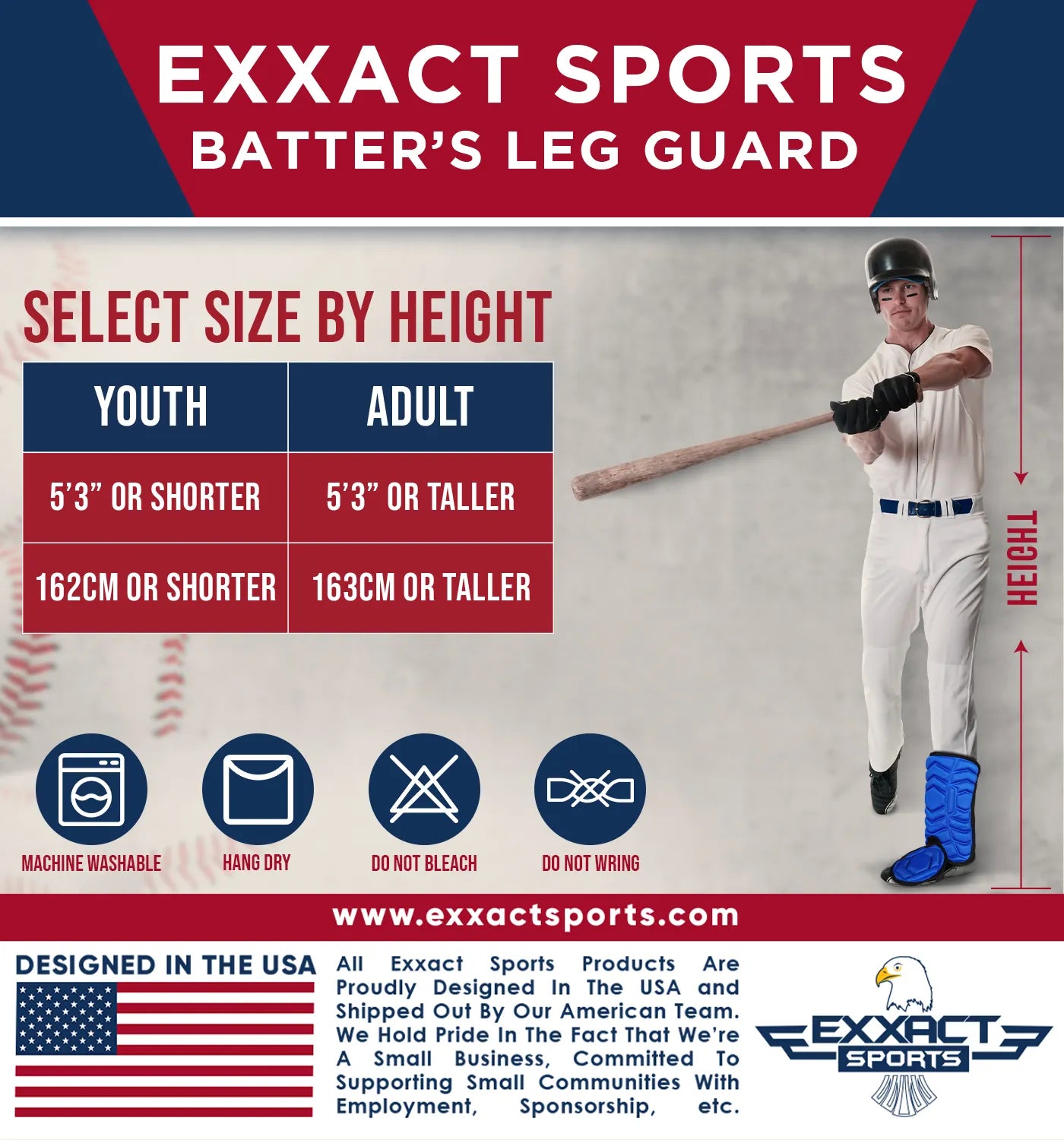 Baseball Batter's Leg Guard with Adjustable Straps (Royal Blue)