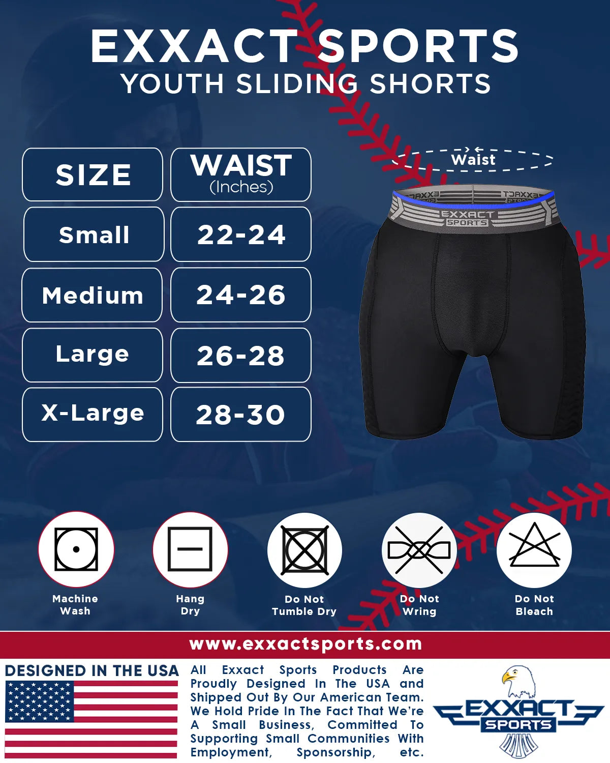 Boys Padded Compression Sliding Shorts with Soft Athletic Cup (Flag)