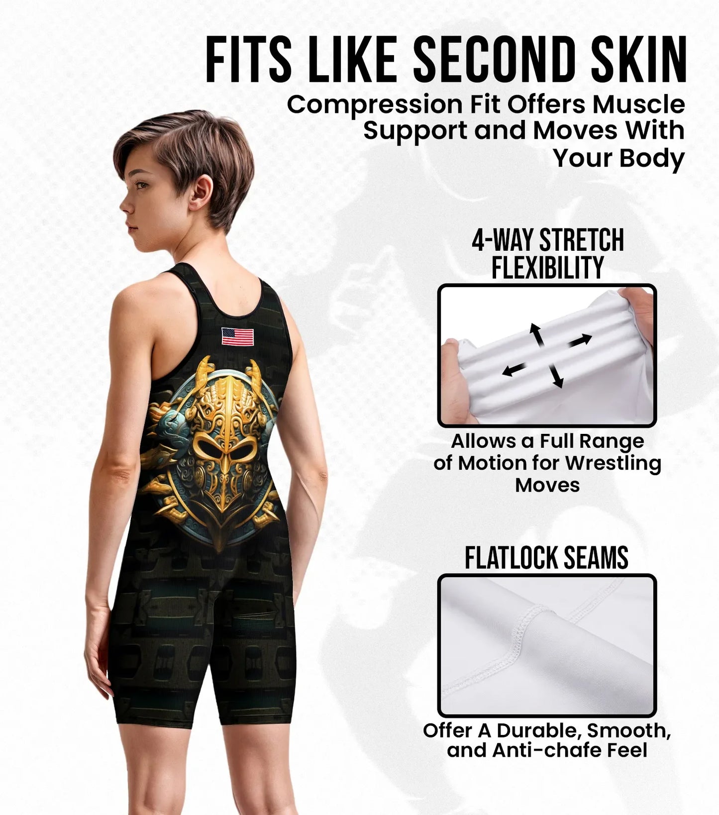 Boys Youth Sublimated Wrestling Singlets (Spartans)