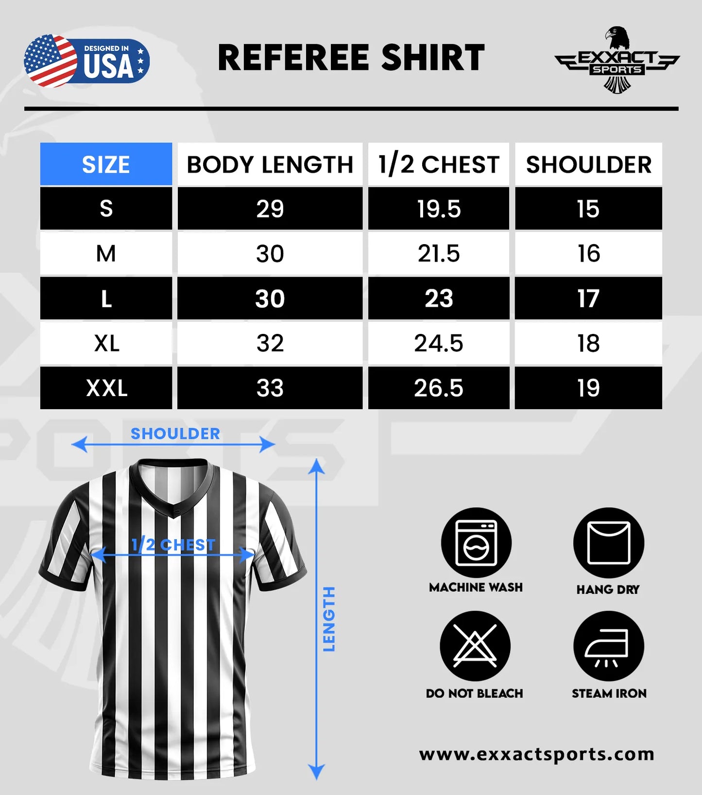 Referee Shirt for Men and Women, Black & White Stripes Umpire Uniform (V-Neck)