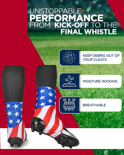 Spats Cleat Men & Boys Football Covers (usa Flag)