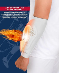 Forearm Padded Compression Sleeve For Football, Baseball (1 Pair) White