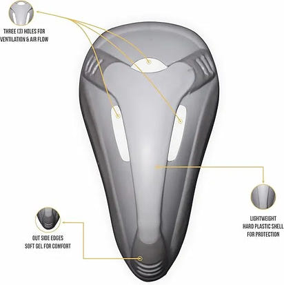 Men's Padded Sliding Shorts with Hard Protective Cup (White)