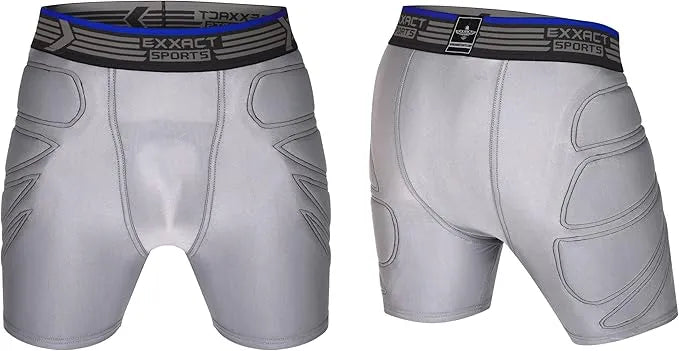 Boy's Padded Sliding Shorts with Hard Protective Cup (Gray)