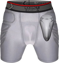 Men's Padded Sliding Shorts with Hard Protective Cup (Gray)