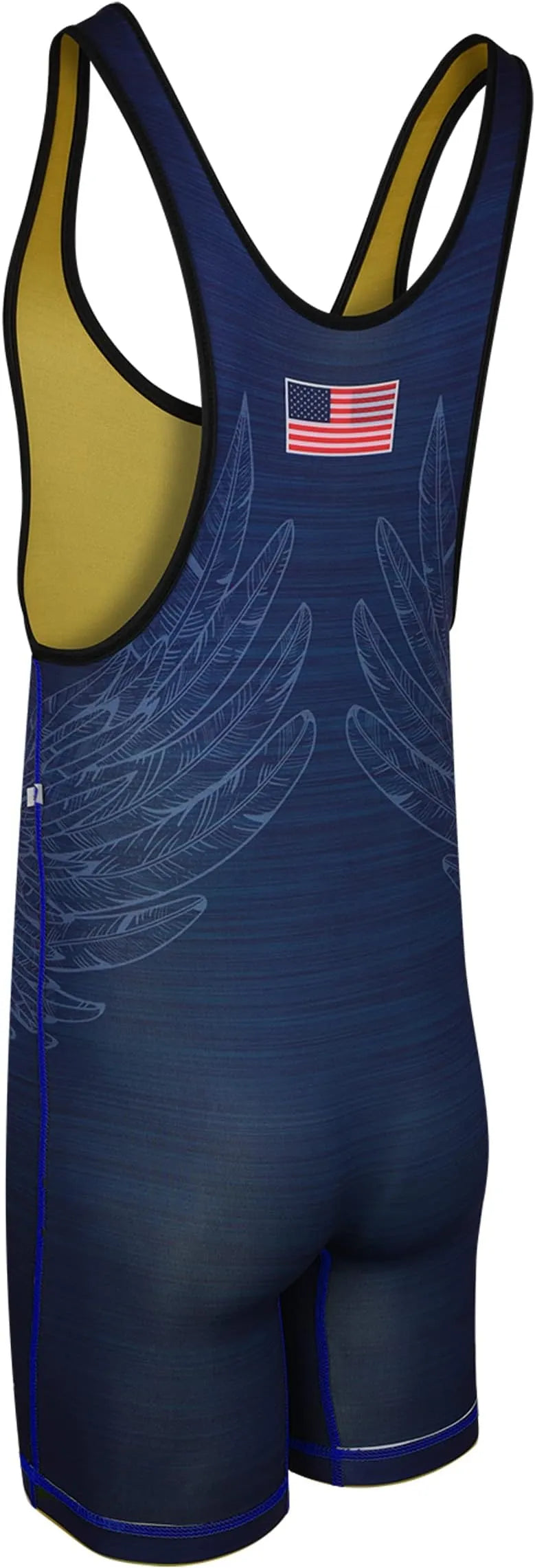 Reversible Wrestling Singlet For Gymnastic & Mma Navy/Gold (Unisex Adult/youth)