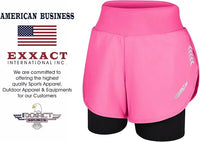 Women's  2 in 1 Athletic Shorts with Compression Liner (Pink)