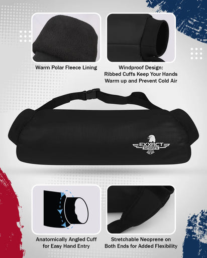 Hand Warmer Mens & Boys Football Pouch (Elite Black)