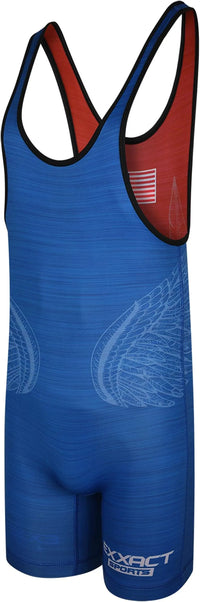 Reversible Wrestling Singlet For Gymnastic & Mma Red/Royal Blue (Unisex Adult/youth)