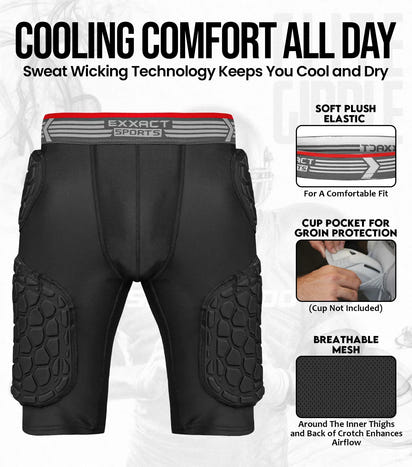 Elite 5-Pad Men Football Girdle with Cup Pocket (Adult)