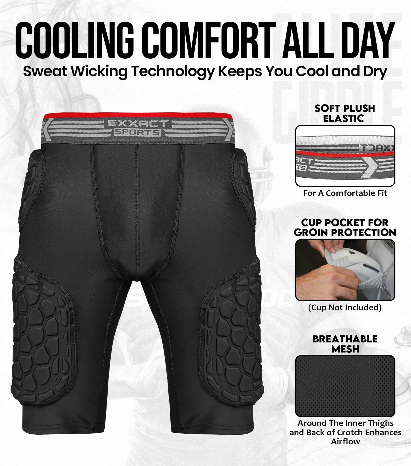 Elite 5-Pad Men Football Girdle with Cup Pocket (Adult)