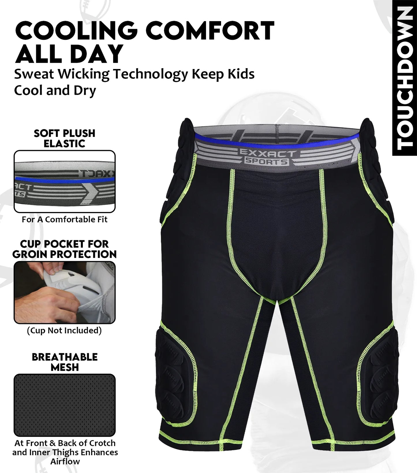 Touchdown 5-Pad Boys Football Girdle with Cup Pocket (Youth)