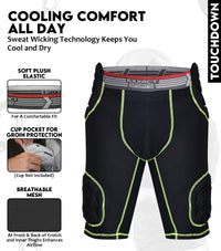 Touchdown 5-Pad Men's Football Girdle with Cup Pocket black (Adult)