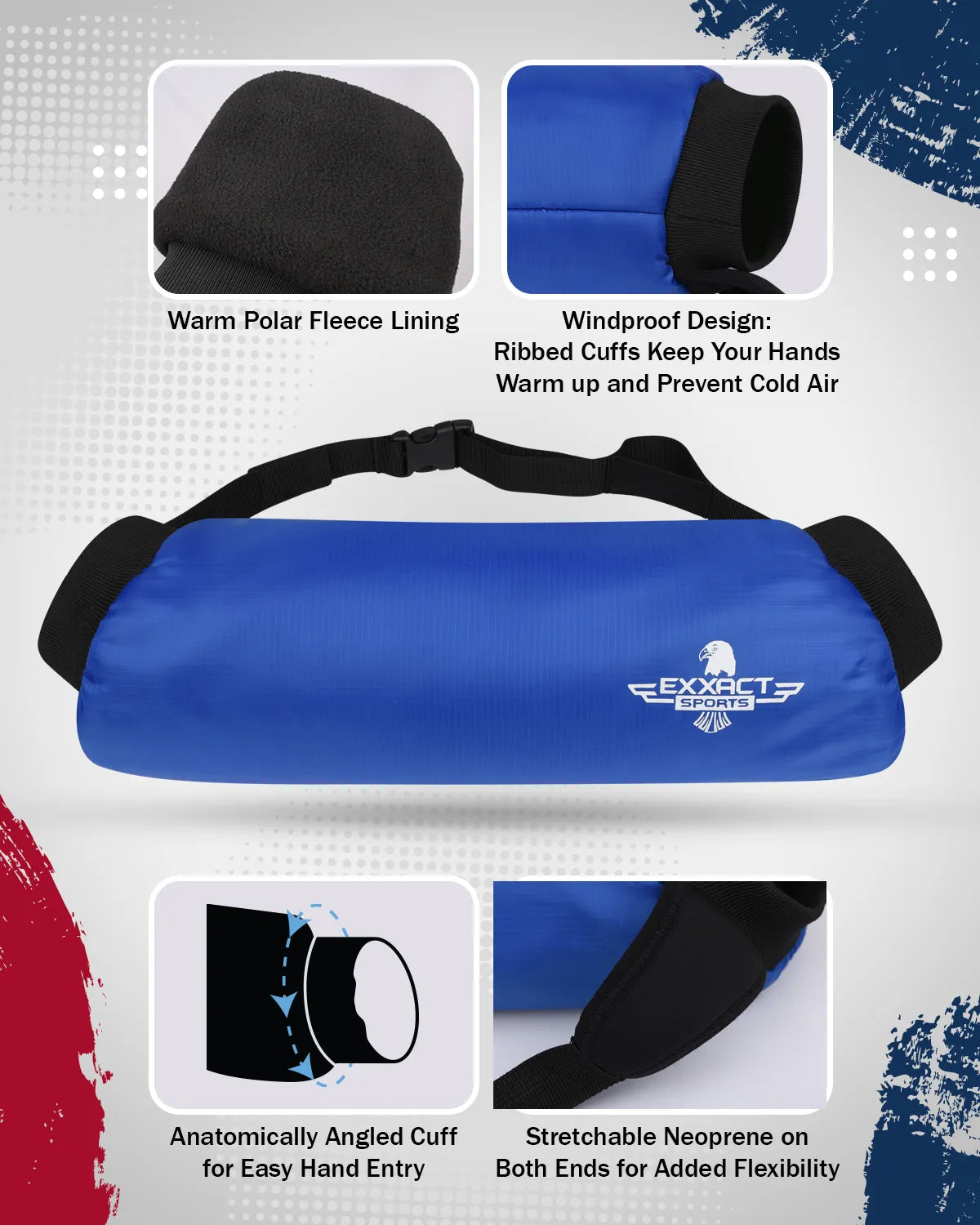 Hand Warmer Mens & Boys Football Pouch (Elite Royal BLue)