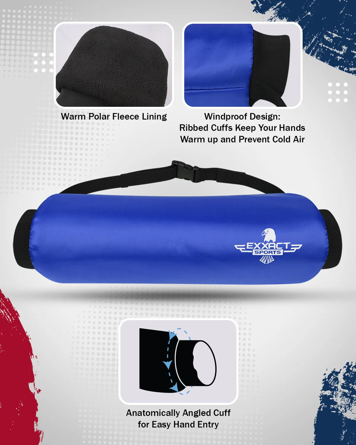 Hand Warmer Mens & Boys Football Pouch (Royal Blue)