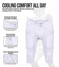Rebel Boys Integrated Football Pants with Built-in Pads White (Youth)