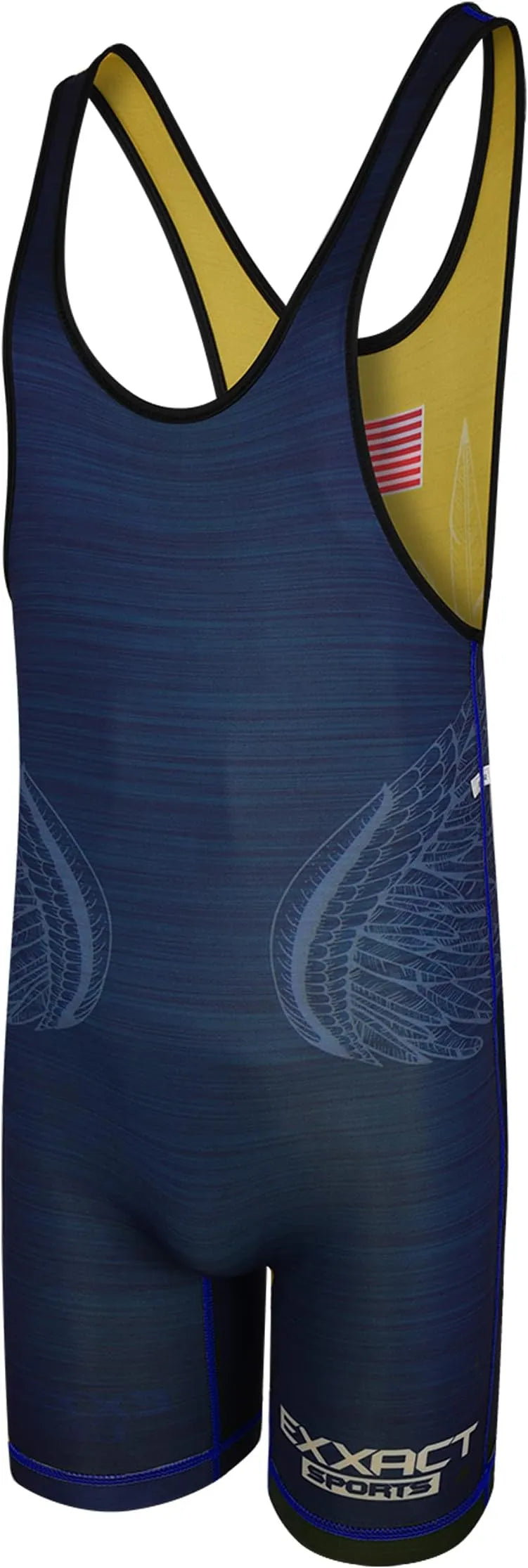 Reversible Wrestling Singlet For Gymnastic & Mma Navy/Gold (Unisex Adult/youth)