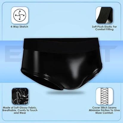 Men's Wet Look Shining Bodybuilding Posing Trunks