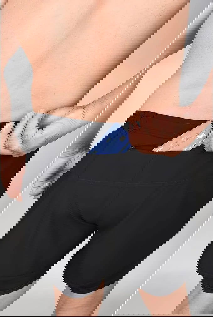 Men's 2 in 1 Athletic Shorts with Compression Liner (Black)