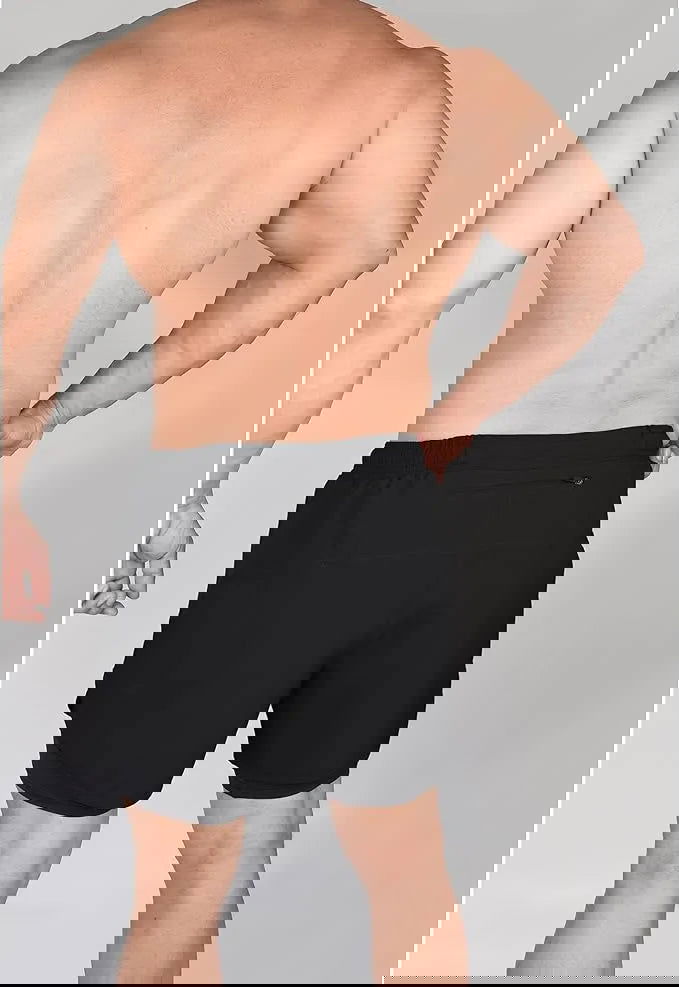 Men's 2 in 1 Athletic Shorts with Compression Liner (Black)