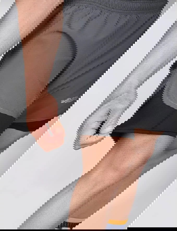 Men's 2 in 1 Athletic Shorts with Compression Liner (Charcoal)