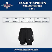 Men's 2 in 1 Athletic Shorts with Compression Liner (Charcoal)