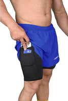 Men's 2 in 1 Athletic Shorts with Compression Liner (Royal Blue)