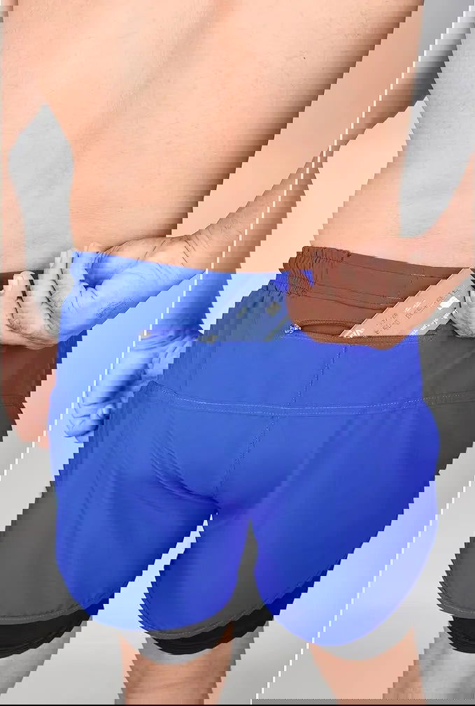 Men's 2 in 1 Athletic Shorts with Compression Liner (Royal Blue)