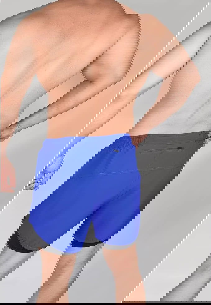 Men's 2 in 1 Athletic Shorts with Compression Liner (Royal Blue)