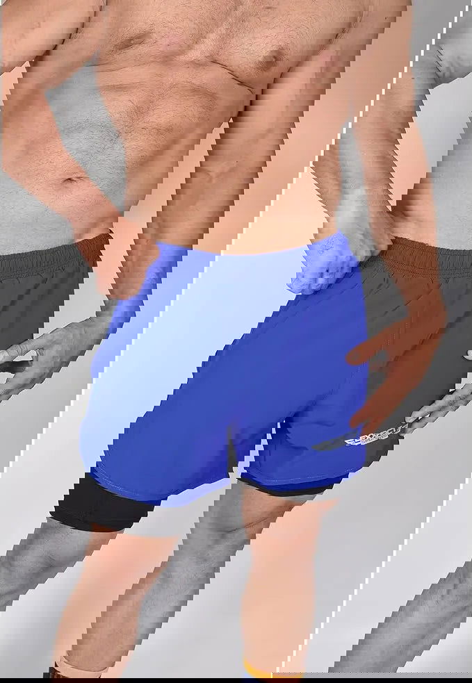 Men's 2 in 1 Athletic Shorts with Compression Liner (Royal Blue)