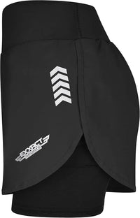 Women's  2 in 1 Athletic Shorts with Compression Liner (Black)