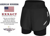 Women's  2 in 1 Athletic Shorts with Compression Liner (Black)