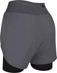 Women's  2 in 1 Athletic Shorts with Compression Liner (Charcoal)